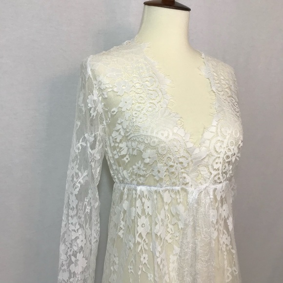 Gorgeous Eyelash Lace Extra Long Maxi Maternity Gown - Picture 12 of 16